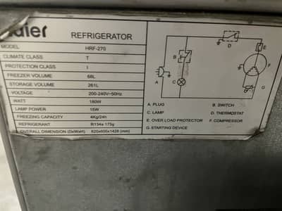 Hair HRF-270 Refrigerator Urgent Sale