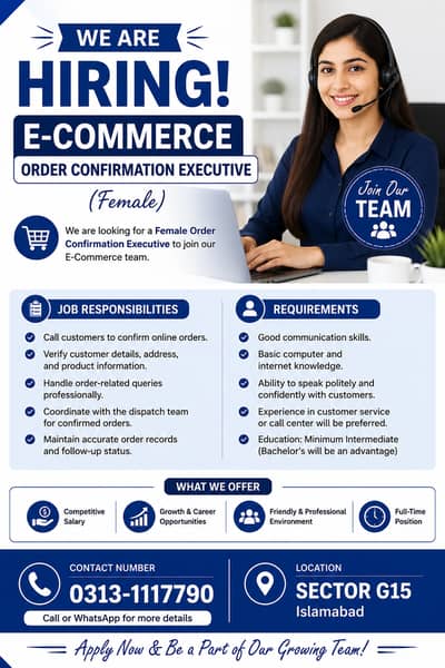Customer Care Representative Required (Female)