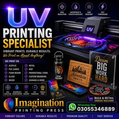 UV Specialist Printing | UV DTF | Acrylic, Metal & Glass Printing/ pen