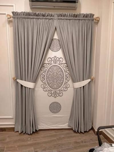 Motif blind velvet Curtains