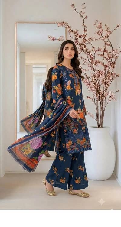 Women 3pcs stitched suit (Allover)