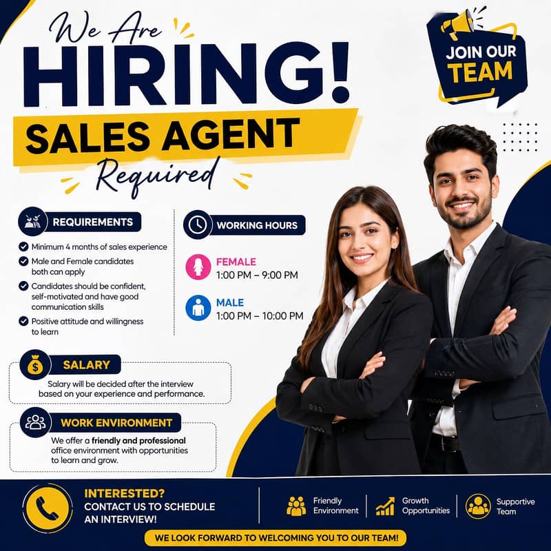 Sales agent required 0