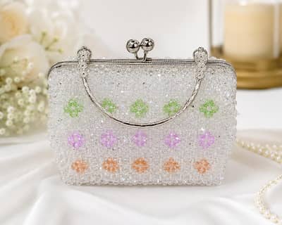 Handmade crystal/beaded clutch purse