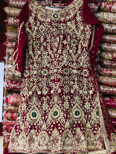 Bridal Lehenga for Sale | Heavy Embroidered Maroon Wedding Dress