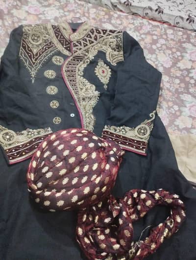 sherwani with qulla n khussa