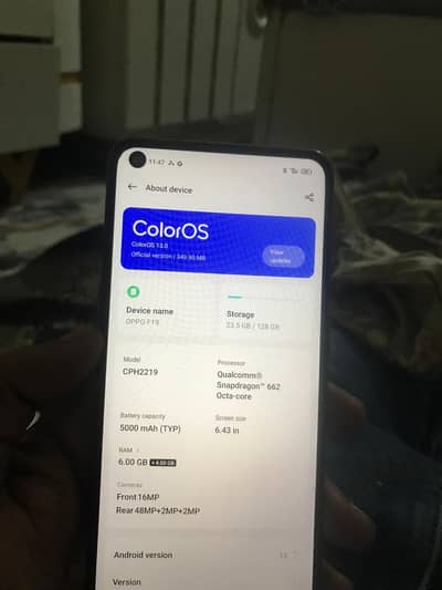 OPPO F19 dual official approved 6. +4128 GB
