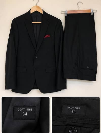 Men's Black Coat Pant Size 34/ pand size 32 – Made in France
