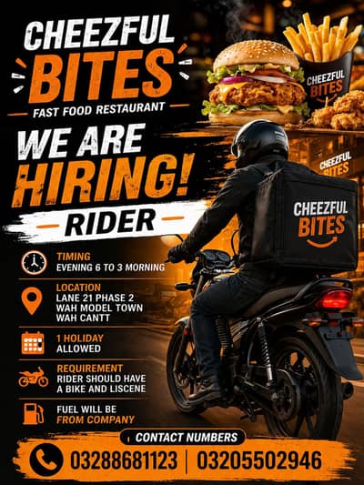 Need Rider for Delivery at fast food restaurant