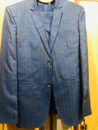 check print pant coat