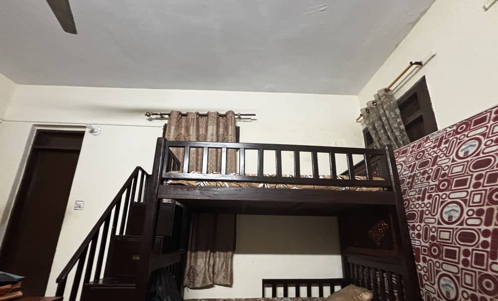 Solid Wood Bunk Bed with Staircase 1