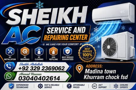 Skeikh Ac service and repairing center and 20% off for first time