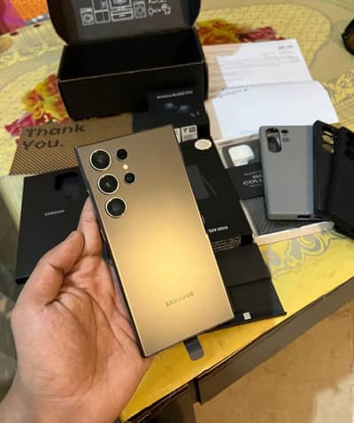 Samsung Mobile S24 Ultra with box 12gb 512  pta approved urgent sale