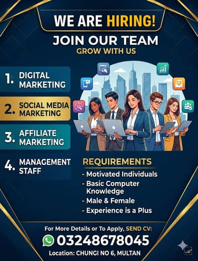 we are hiring male and female staff for online and offuce work.