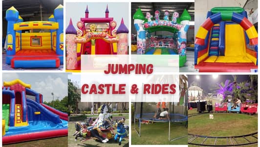 jumping castle | token ride | slide | trampoline | playarea | jhuly