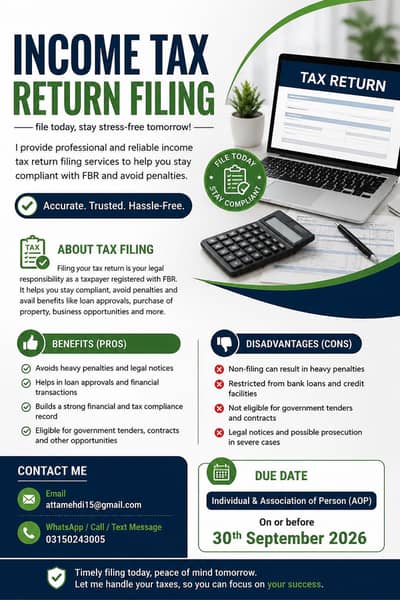 INCOME TAX RETURN FILING 2026