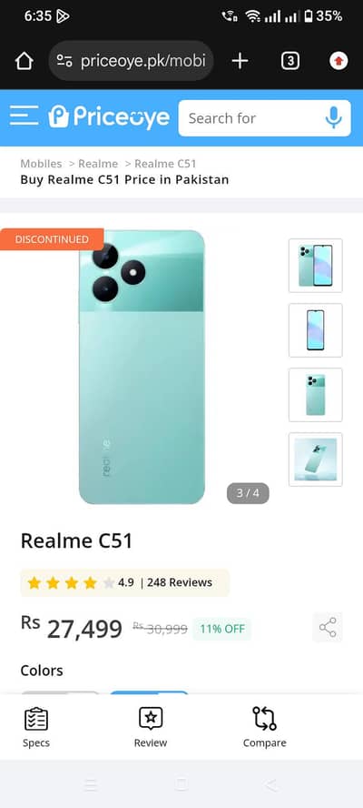 reami c51 4gb 128 gb box charger available