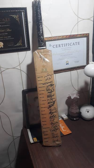 Official PCB 2015 World Cup Souvenir Bat with Printed Signatures
