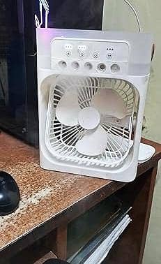 Mini Rechargeable Air Cooler Fan with LED Light – Brand New