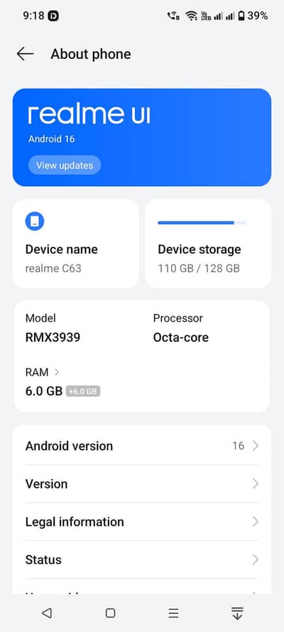 Realme C63 (Jade Green) – 6GB+6GB RAM | 128GB Storage