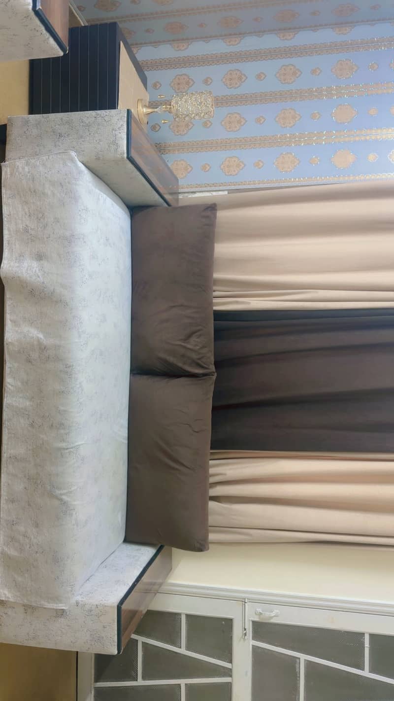 Sofa set 7 seaters  and king size bed 2