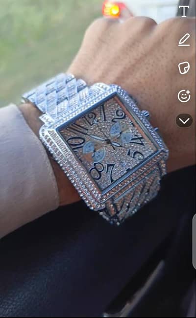 Brand New Big Square Diamond Look Men’s Watch - PremiumQuality