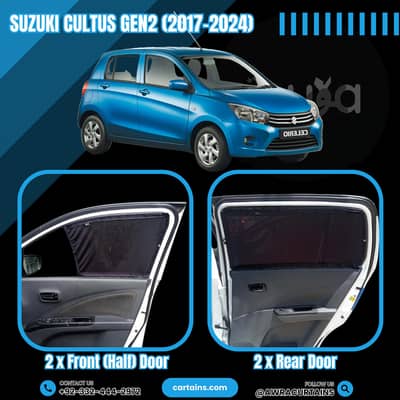 Premium Car Curtains with railings for Suzuki Cultus(Gen2 2017 - 2025)