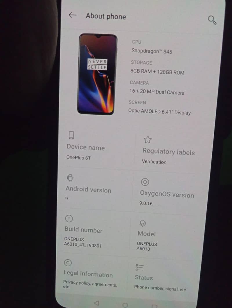 One Plus 6T 5