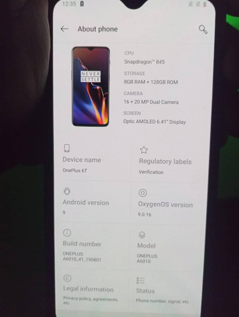 One Plus 6T 9