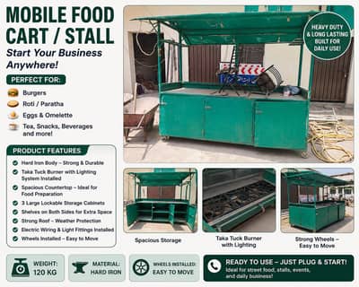 Fast Food Cart for Burgers, Showarma Roti & Eggs – Excellent Condition