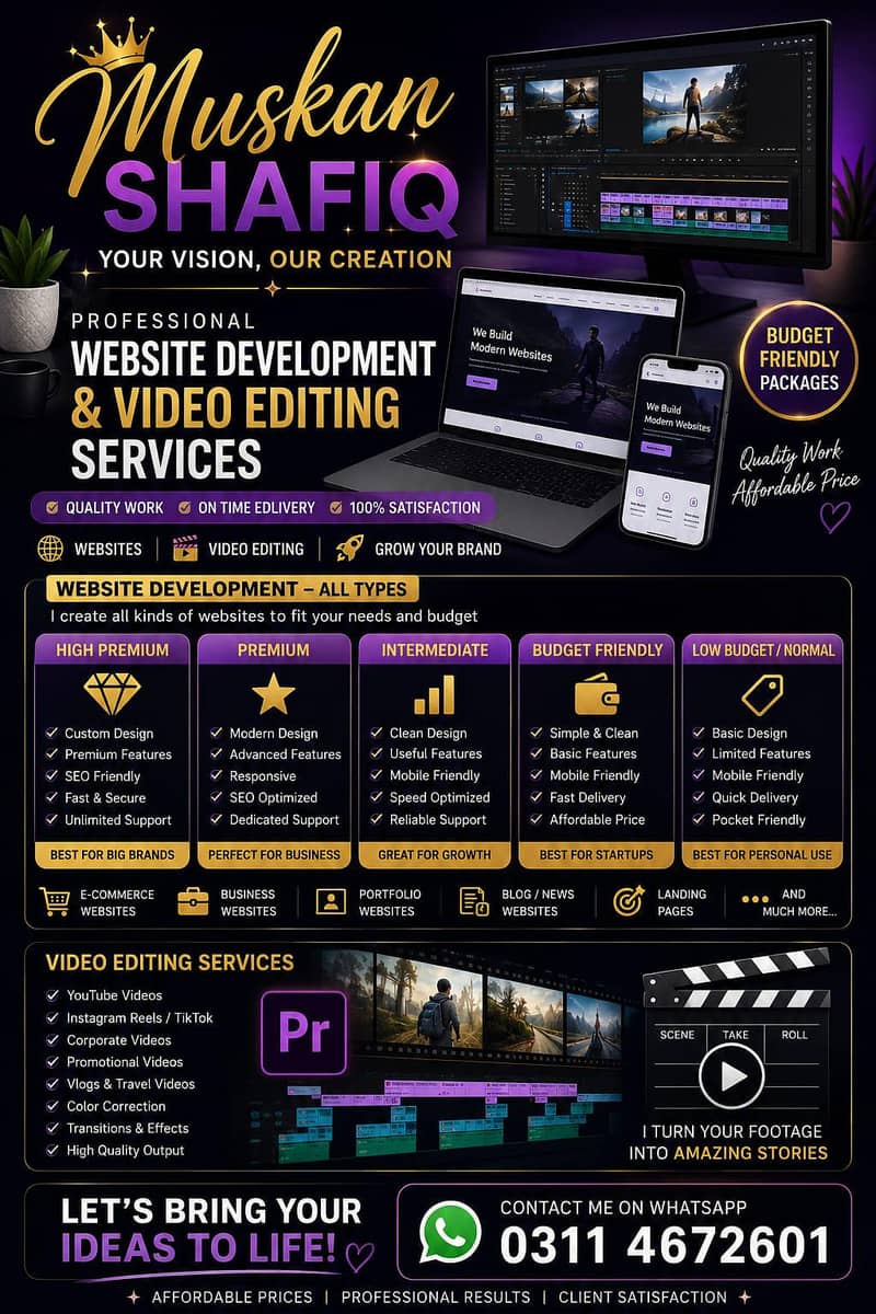 Website development and video editing 0