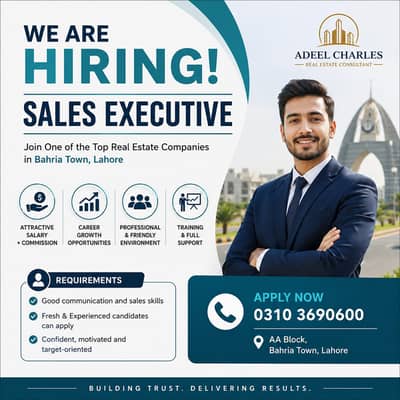 Sales Executive Required | Top Real Estate Company| Bahria Town Lahor3