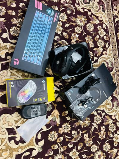 Gaming Keyboard Mouse and Headphones