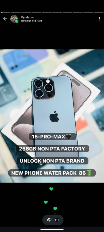 iphone 15 Pro Max 256GB factory unlock 86% Health with Box 10/10