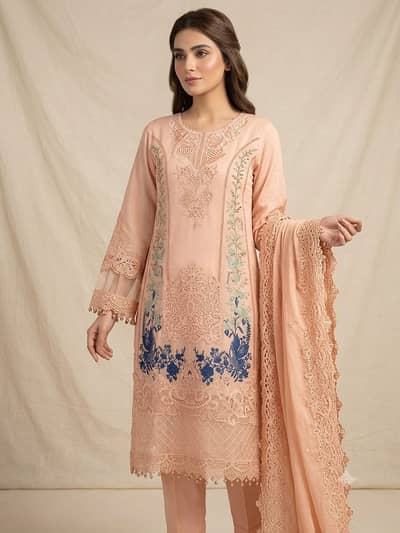 dresses / 3pcs stitched dresses / luxury Lawn 3pc dress