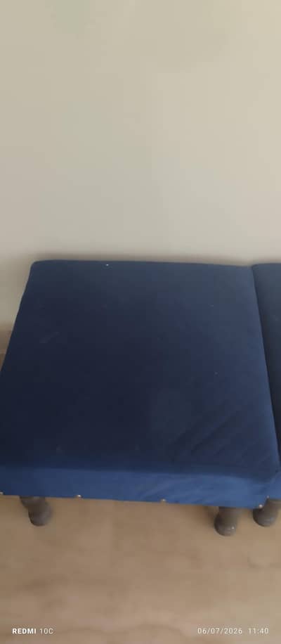 4 seater malai fabric royal blue colour setty