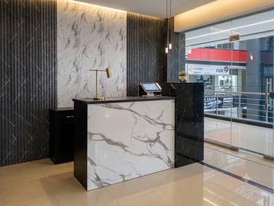 Luxury Reception Desk / Office Front Counter – Premium Marble Finish