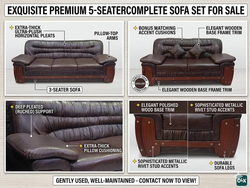 5 seater sofa/wooden sofa/sofa set/leather sofa/sofa for sale 0