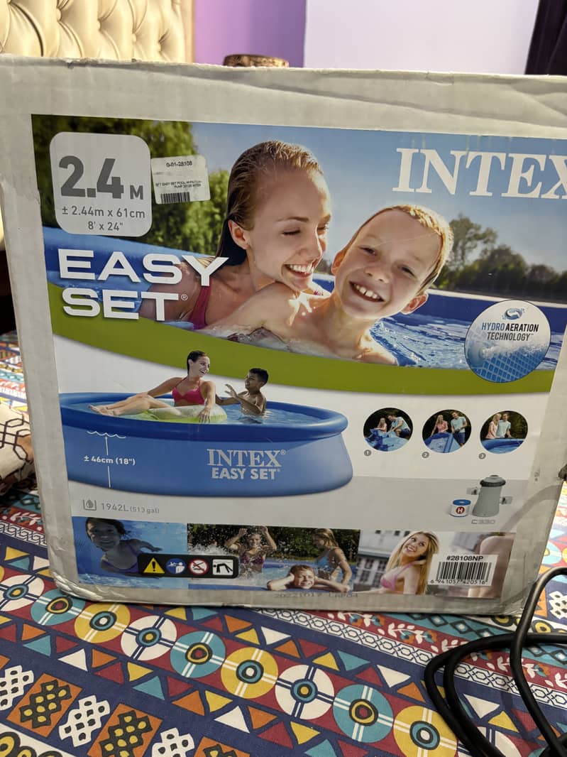 Intex Easy Set Inflatable Swimming Pool 2.4m x 61cm with Filter Pump 0