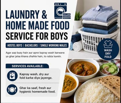 Laundry & Home Made Food Service for Boys