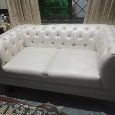 Leather White 7 seater Sofa
