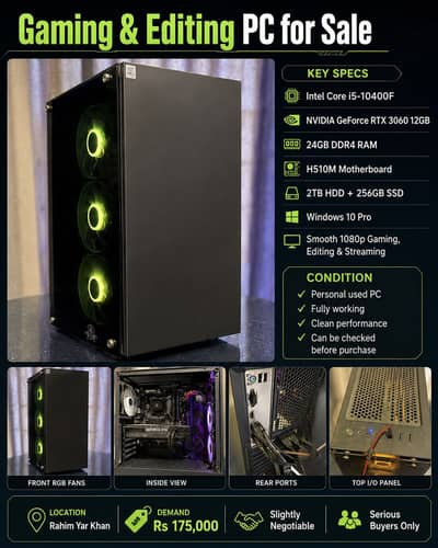 RTX 3060 12GB Gaming PC | i5 10th Gen | 24GB RAM
