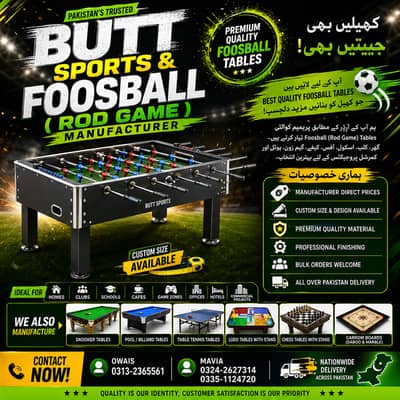 Table Tennis - Football Game - Carrom - Snooker Table - Table tennis