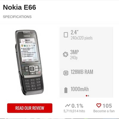 Nokia E66 9/10