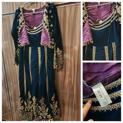Designer Maryum & Maria Royal Blue Velvet Maxi Dress | Formal Dress