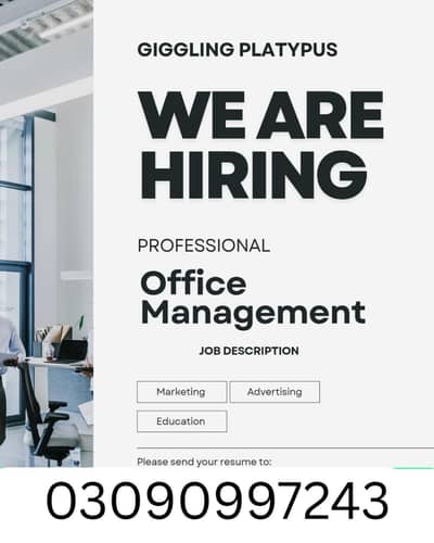 Staff required for Office Management