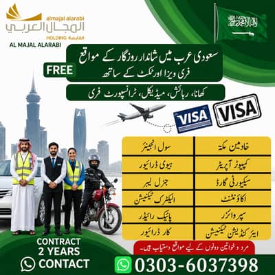 Vacancy in Saudi Arabia Company for Pakistanies, Urgent Jobs in Saudia