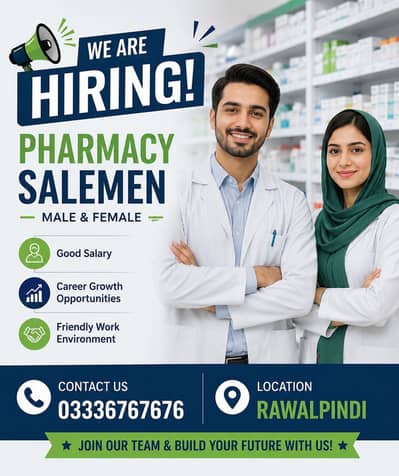 Pharmacy Salesman Required Male & Female