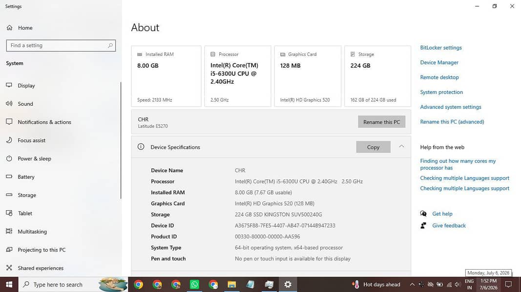 Dell Latitude E5270 4
