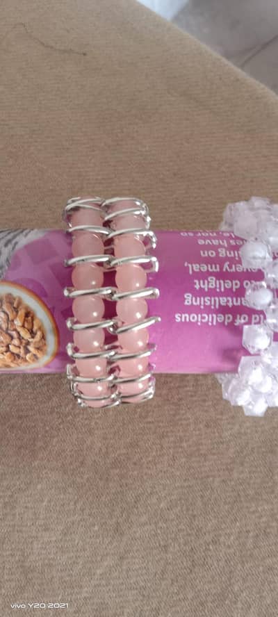 Handmade Pink Beaded Bracelet for Women/Girls