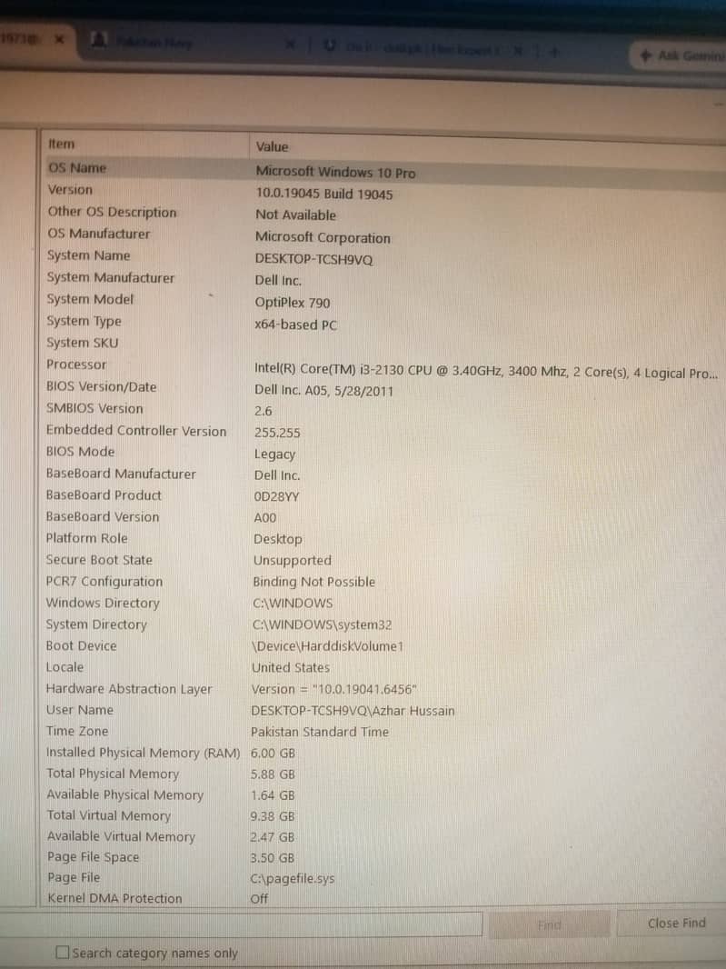 Dell Optiplex CPU 1
